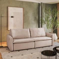 Sofá Cama Retrátil e Reclinável 4 Lugares 225cm em Suede com Molas Gre