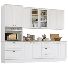 Cozinha Completa Americana 5 Peças Branco Com Torre Quente 1 Forno - Móveis Henn Branco