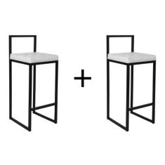 Banqueta Alta Cozinha Balcão Kit 2 unidades - Elegance Móveis Industri
