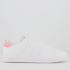 Tênis Adidas Advantage Base 2.0 Feminino Branco e Rosa, 35