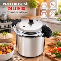 Panela de Pressão com Fechamento Externo 24 Litros - Aluminio Nacional