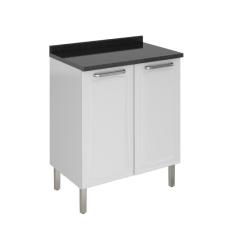 Balcão De Cozinha De AçoTarsila Com Tampo 2 Portas Branco