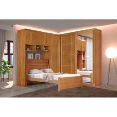 Modulado solteiro MDF espelho e Cama 2,24x2,21m - Luna-Nature - Bianchi Móveis