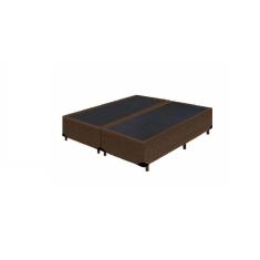 Base Box Casal Bipartido Suede Marrom