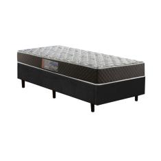 Cama Box Solteiro Colchão Mola Bonnel Acolchões + Box Suede 64x88x188