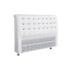 Cabeceira Cama Box Estofada King King Dama Plus Courano Branco/Preto - Simbal