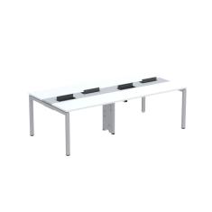 Mesa de Plataforma dupla para 4 Pessoas Corporativa 120X120/4P PDC12/12/4P Branco/Cinza