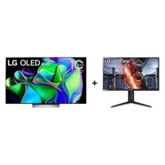 Smart TV LG OLED evo C3 55” 4K, 2023 + Monitor Gamer LG UltraGear 27” Full HD 1920x1080 144Hz 1ms (GtG) HDMI HDR10 AMD FreeSync NVIDIA G-Sync 27GN65R-B - OLED55C3.27GN65R
