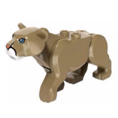 Boneco Blocos De Montar Puma Animal Floresta