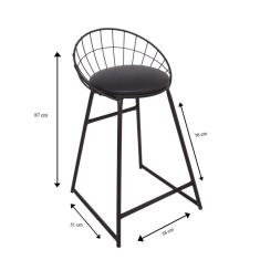 Banqueta Estilo Industrial Gaulle Ambiente Principal Escritório Preto