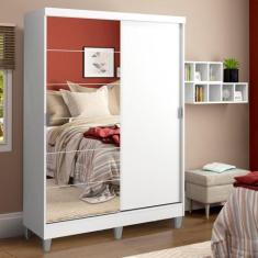 Guarda-Roupa Solteiro Madesa Luke 2 Portas de Correr com Espelho com P