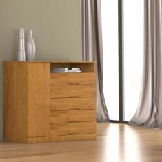 Cômoda 5 Gavetas 1 Porta Portugal Made Marcs, Peroba