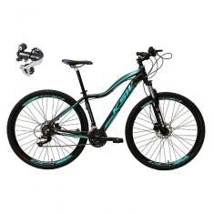 Bicicleta Aro 29 Ksw Mwza 24v Câmbio Shimano Acera K7 Garfo Trava Freio A Disco - Preto/azul Tam.17