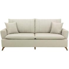 Sofa 3 Lugares 200 cm Eron Linho Cru Vazzano - D'monegatto, Cru