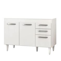 Balcão Gabinete de Pia 120cm Suécia 03 Portas 02 Gavetas