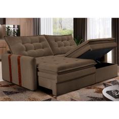 Sofá Baú Sem Caixa Retrátil 1,60m SoftGel Petit. Boucle Cama inBox