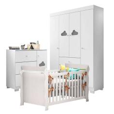 Quarto De Bebê Ane Com Berço Americano Lara Branco Brilho – Phoenix Baby
