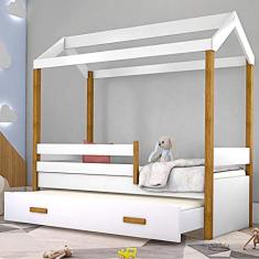 Cama Montessori Cabana com Auxiliar e Colchão