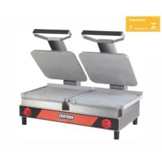 Sanduicheira Dupla Elétrica Lisa com Prensa SADL Croydon 220V, Inox