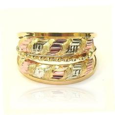Anel de Ouro 3 Aros 18k Feminino Bello Cororato, 21