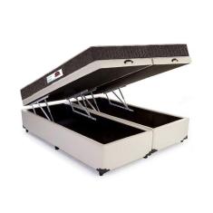Cama Box Baú Queen Colchão Mola Ensacada Belos Sonhos + Box Sintético 71x158x198