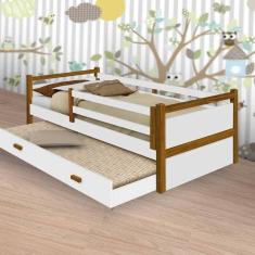 Cama Bianca Branco/mel C/ Auxiliar E 02 Colchões