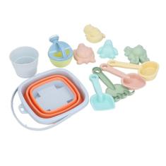 Conjunto de Brinquedos de Praia para Crianças,Bebês e Meninas,Conjunto de Pás e Baldes de Areia Dobráveis ​​com Moldes de Areia, Brinquedos de Areia para Viagem Brinquedos de