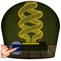 Luminária Led 3D Circulo Esfera Abajur 6 - 3D Fantasy, Amarelo, Bivolt