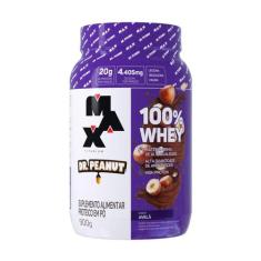 100 Whey Concentrado Dr. Peanut Sabor Avelã - Pote de 900g Max Titaniu