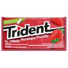 Chiclete Trident Morango 8g com 5 Unidades, 8 unidades