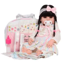Bebê Reborn Boneca Realista Menina Linda Bolsa Acessórios - Cegonha Re