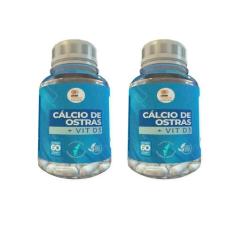 Cálcio De Ostra - 60 Caps 500Mg Kit Com - 2 Potes - Lider Vendas