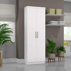 Armário Multiuso 2 Portas 6 Prateleiras Happy Espresso Móveis Branco