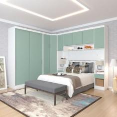 Quarto de Canto Casal com Guarda Roupas Cabeceira e Mesas de Cabeceira