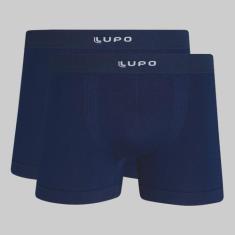 Kit 2 Cuecas Lupo Boxer Micromodal Sem Costura 00661, Azul marinho, P