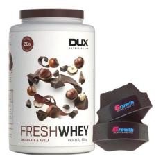 Fresh Whey Isolado 3W Hidro Chocolate 900g  + Luva Growth Dux-Unissex