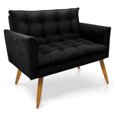 Namoradeira 2 Lugares Olivia Suede Preto Pallazio