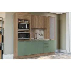 Cozinha Modulada Completa Botanic 4 Peças (1Aéreo+1Balcão+2Paneleiros)