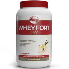 Whey Fort 3W Whey Protein 3W Vitafor 900g Baunilha