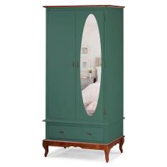 Guarda Roupa Solteiro Com Espelho 2 Portas 1 Gaveta 60406E Linz Móveis