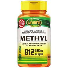 Vitamina B12 Metilcobalamina Natural Vegano 60 cápsulas 350mg - Unilif