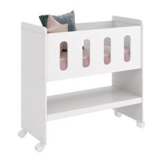 Mini Berço Zain 3 em 1 com Colchão - Reller Móveis, Branco Fosco
