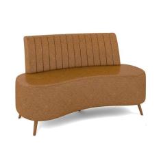 Sofá 2 Lugares Living 135cm Pé Palito Maraú Sintético Pu Nozes K01 - D