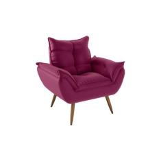 Poltrona Decorativa Opala Suede Pink - Matrix, Vinho
