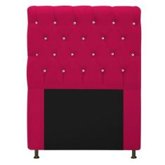 Cabeceira Estofada Cristal 90 Cm Solteiro Com Strass Pink