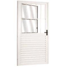 Kit com 2 Portas Social Palheta de Alumínio 210 X 90cm Linha 25 Lado D