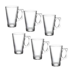 Conjunto 6 Xícaras Para Capuccino Vidro Liso 140mL