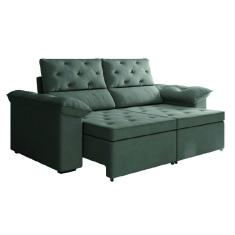 Sofá Retrátil 2 Lugares 1,50m Inglaterra Suede Cinza Selmer