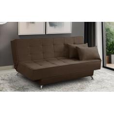 Sofá Cama 3 lugares 1,80m Diana Suede Marrom Adonai Estofados