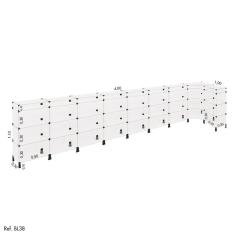 Balcão de Atendimento L Modulado em Vidro 4,00 x 1,10 x 1,00